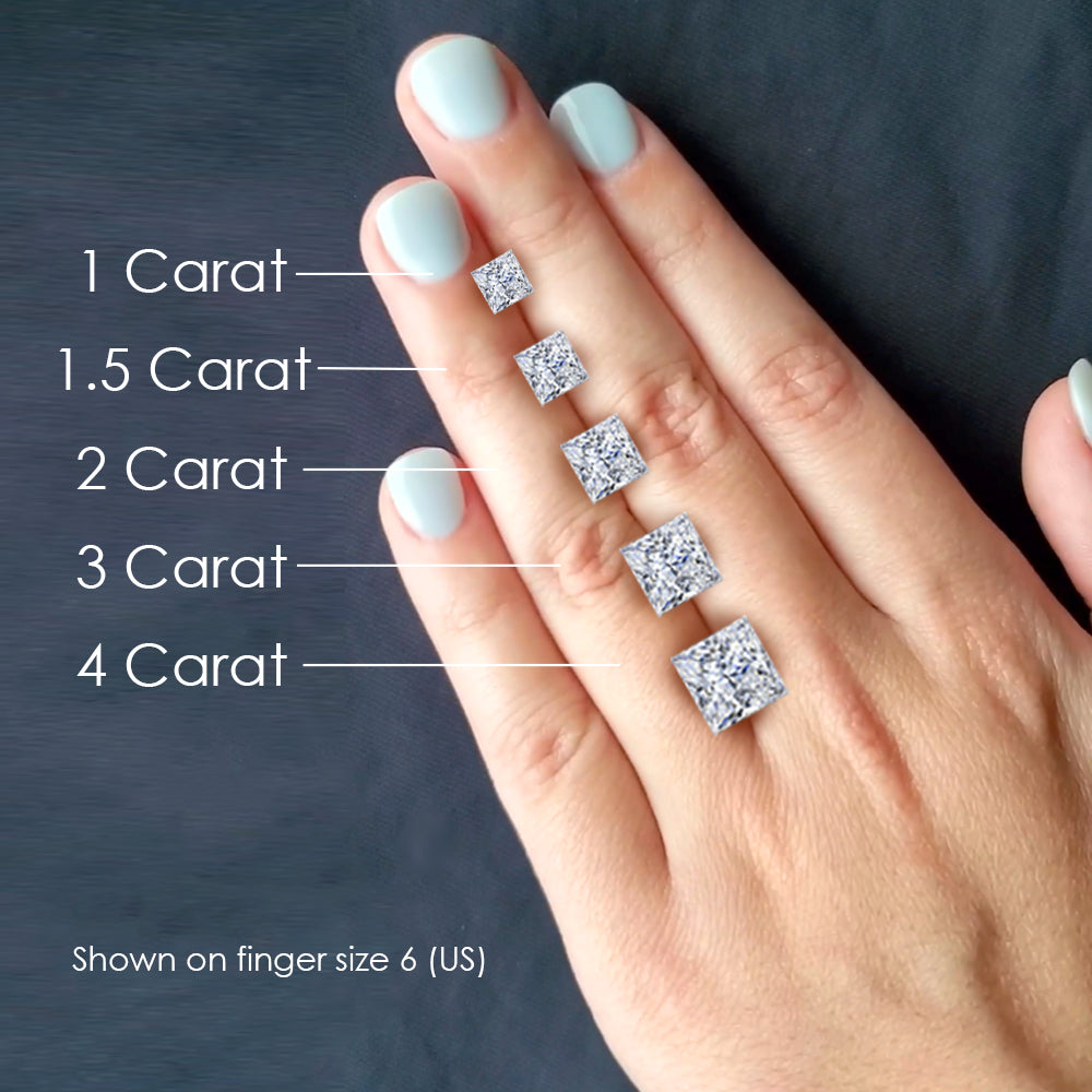 Ava Princess Lab Grown Diamond Solitaire Engagement Ring IGI Certified-VIRABYANI